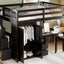 Loft Bed With Stairs, Bookshelf, Drawers, Desk & Wardrobe, Space Saving Multifunctional Furniture