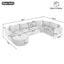 Modular Cloud Sectional Sofa Set, U-Shaped Upholstered Couch With Deep Seat