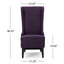 Fabric Dining Chair With High Back And Birch Wood Legs - Plum