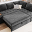 L Shaped Couch With Pull Out Bed And Storage Sectional Sleeper Sofa With Hidden Storage, Wide Armrest With Storage, For Living Room, Apartment, Bedroom, Office