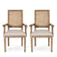 Elegant French Country Style Dining Chair With Cane Backrest