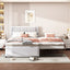 Upholstery Platform Bed With Trundle, Trundle Can Be Flat Or Erected
