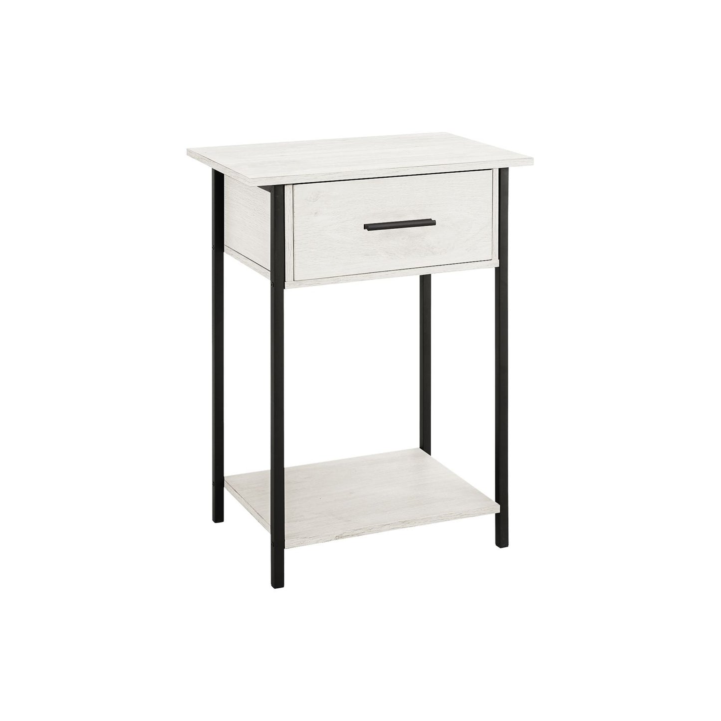 Contemporary 2 Tier Accent Table With Storage Drawer