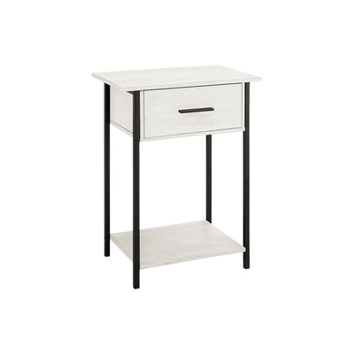 Contemporary 2 Tier Accent Table With Storage Drawer