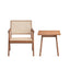 Armchair And Matching Square End Table, 2 Piece Living Room Set - Natural