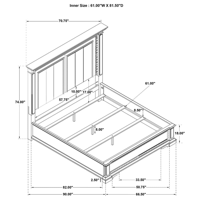 LED Light Panel Bed With Traditional Design