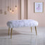 Bagley II - Faux Fur Bench - White / Gold