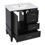 30" Bathroom Vanity With Sink, 3 Drawers, Adjustable Feet