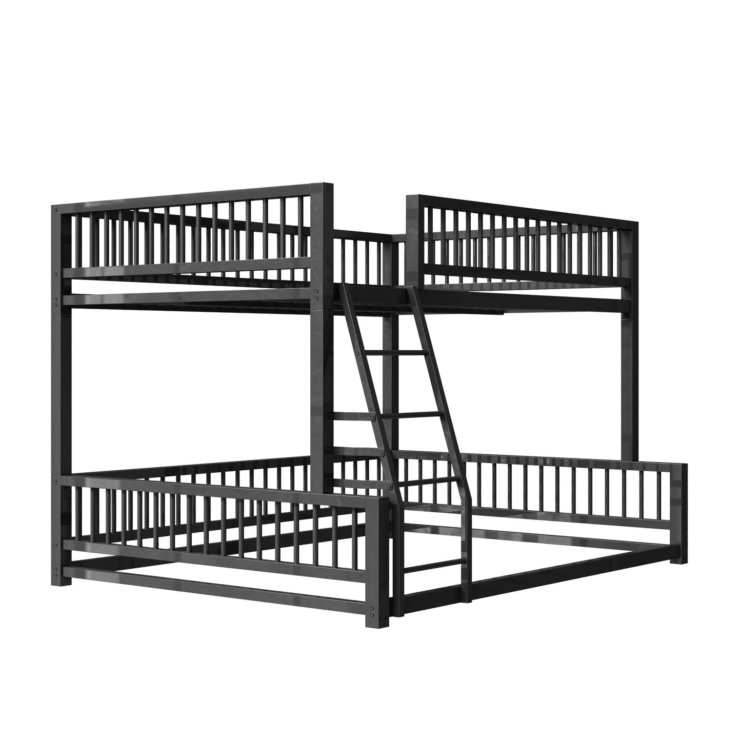 Bunk Bed With Ladder And Safety Guardrails