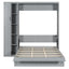 Murphy Wall Bed With Shelves, Wardrobe And LED Lights