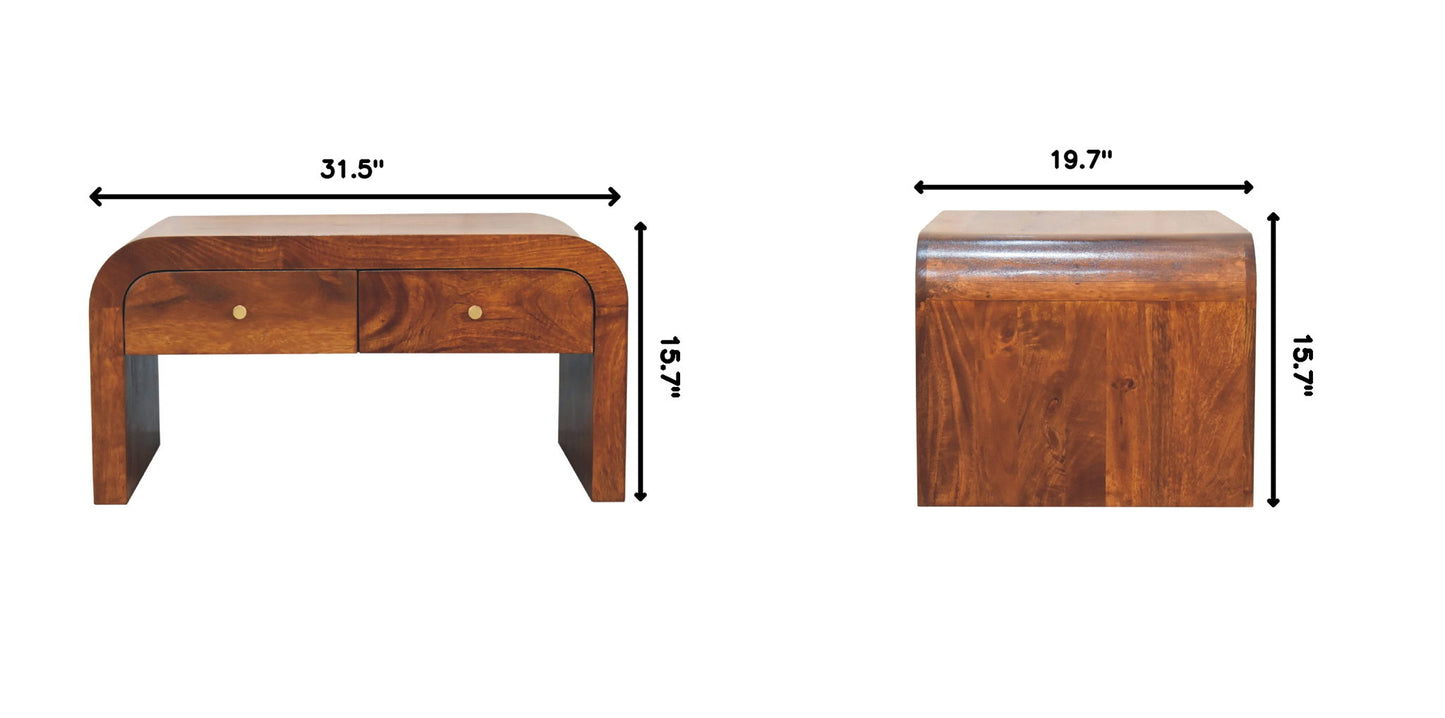 Darcy - Coffee Table, 2 Drawer - Chestnut