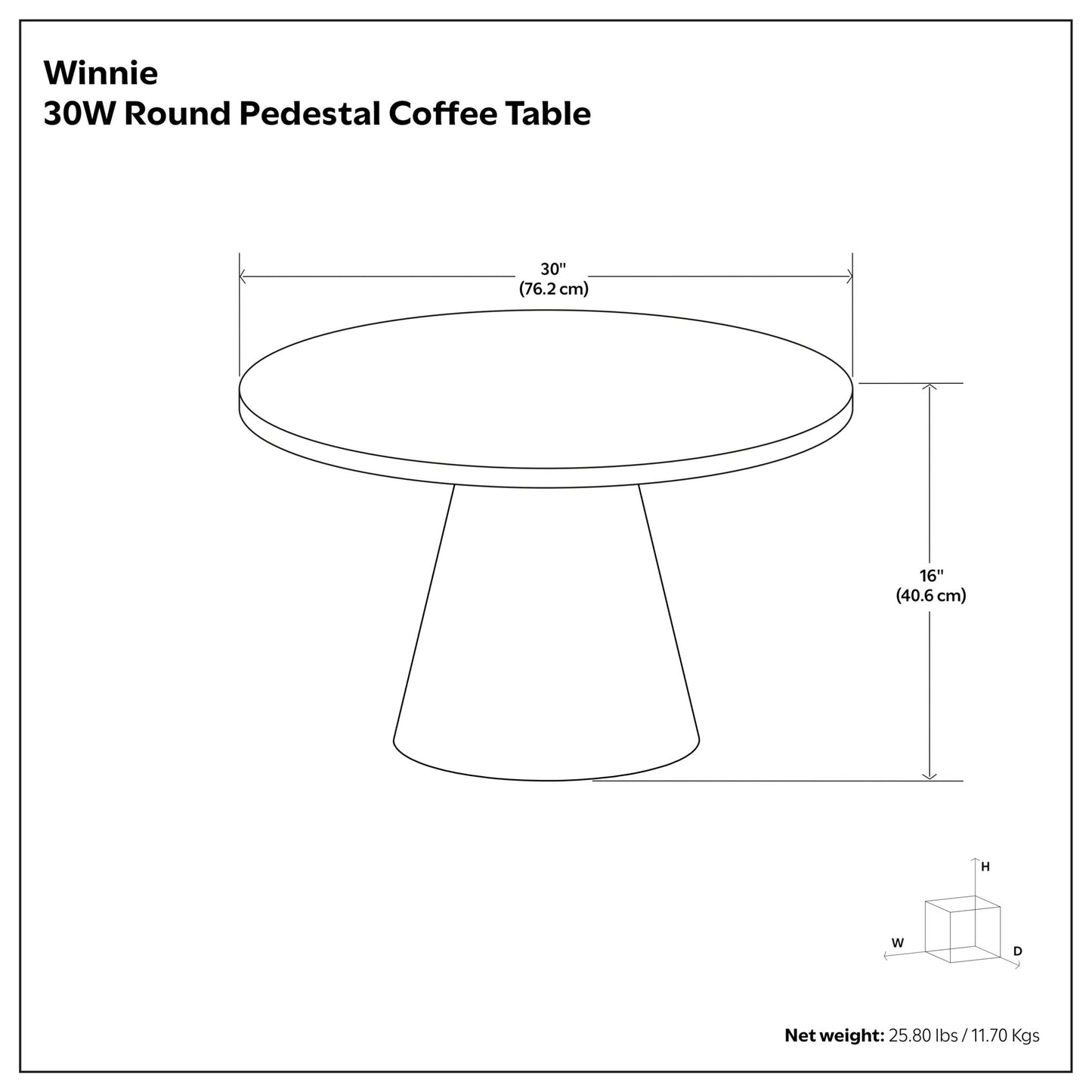Winnie - Round Coffee Table - Walnut