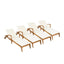 Versatile Chaise Lounge With Wheels Acacia Wood Recliner For Patio - Cream