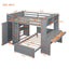 Loft Bed With A Twin Size Standalone Bed, Shelves, Desk, And Wardrobe