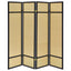 Sensei - 4 Panel Bamboo Room Divider Folding Screen - Natural