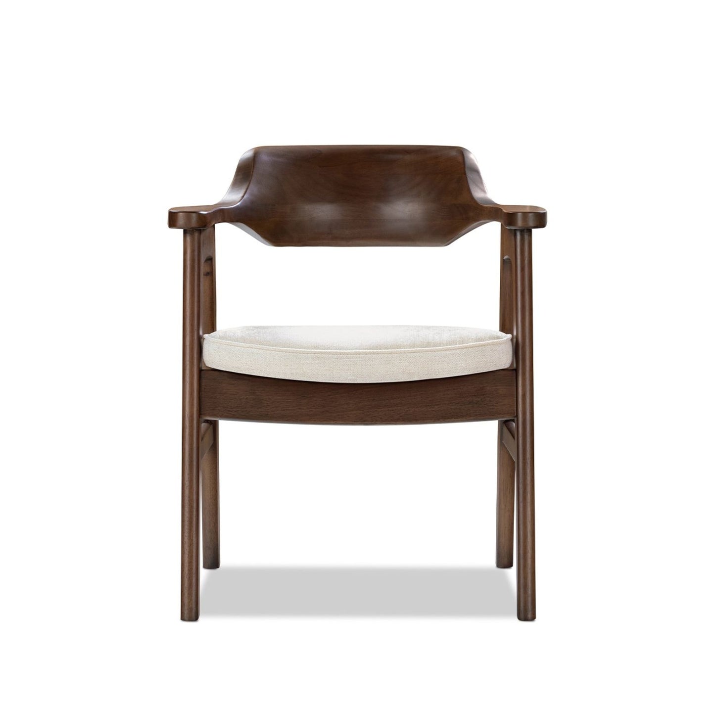 Hayes - Curved Dining Arm Chair - Light Beige