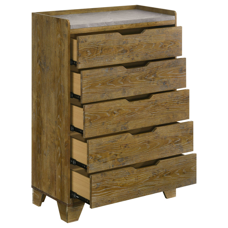 Packard - 5 Drawer Chest - Oak