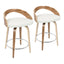 Grotto - Contemporary Fixed Height Counter Stool & Swivel With Round Footrest (Set of 2)