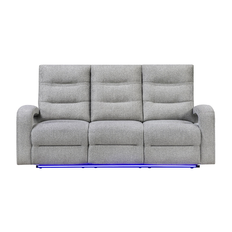 Isolde - Power Reclining Sofa, LED Lighting - Gray