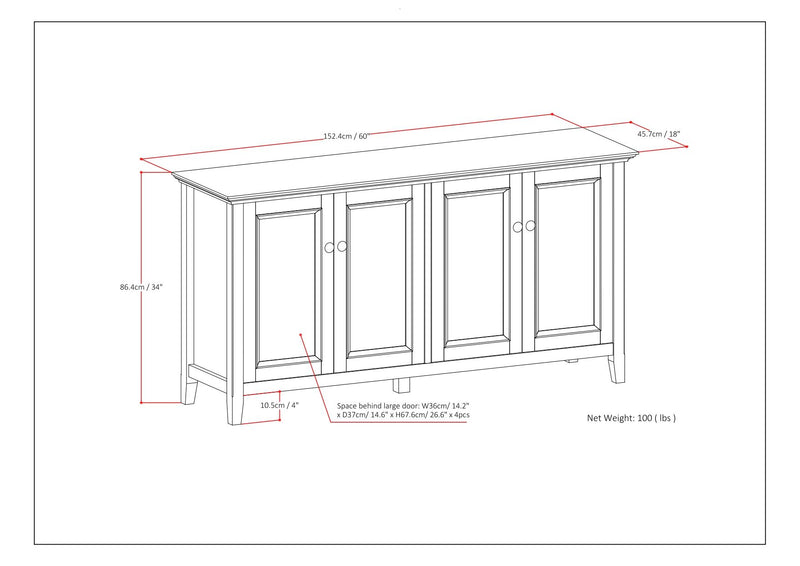 Amherst - 4 Door Storage Cabinet