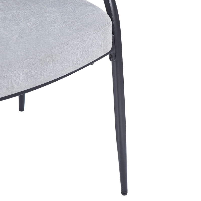 Modern Upholstered Dining Chairs With Metal Legs - Gray