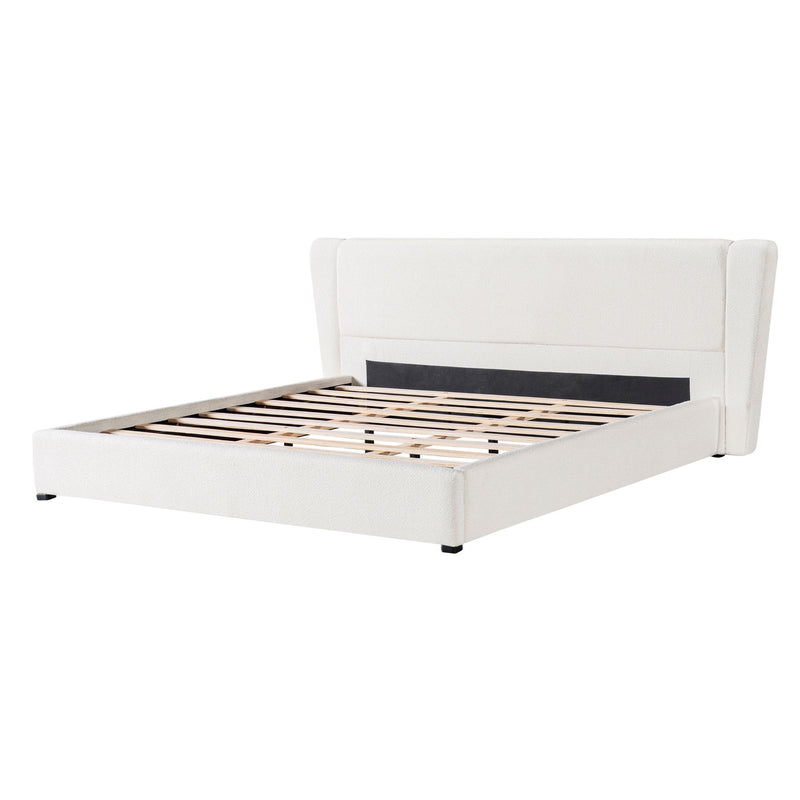 Upholstered Wingback Platform Bed Frame, No Box Spring Needed