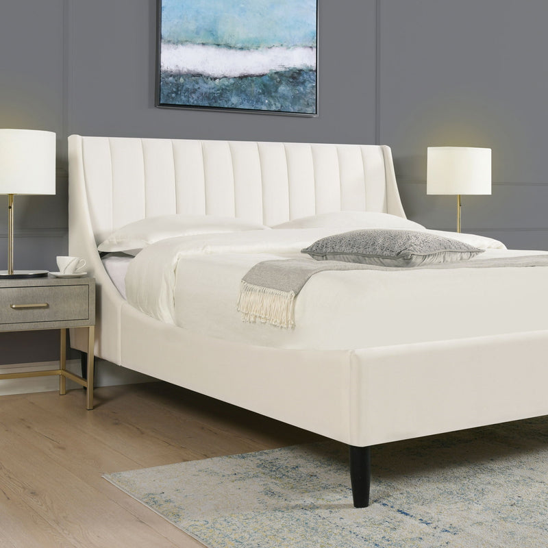 Aspen - Juego de cama de plataforma moderno con cabecero capitoné vertical