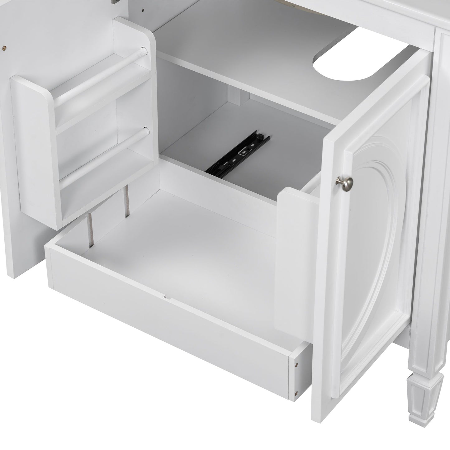 Double Sink Bathroom Vanity Set With Wall Mount Mirror Cabinet