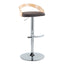 Grotto - Contemporary Adjustable Barstool, Swivel With Rounded T Footrest (Set of 2)