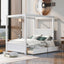 Canopy Platform Bed With Drawers, Support Slats, No Box Spring Needed
