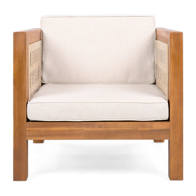 Outdoor Club Chair & Rope Arm And Cushions