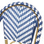 Outdoor Rattan French Barstool Set,, Bamboo, Seat Height - Navy Blue / White