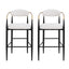 Upholstered Bar Stools With Backs For Kitchen Island (Set of 2) - Beige