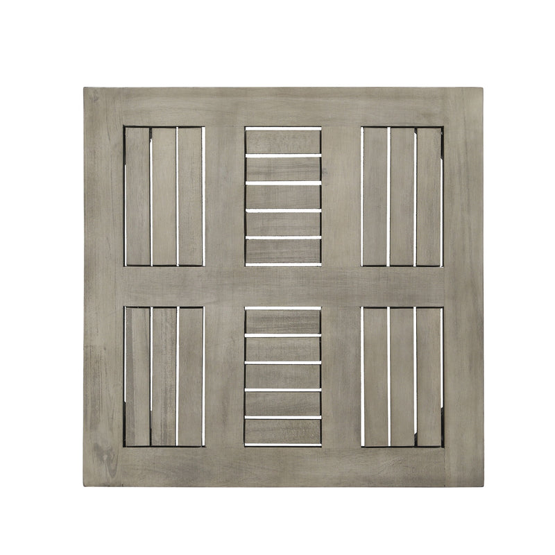Dexterity - Outdoor Square Side Table With Wood Frame - Gray
