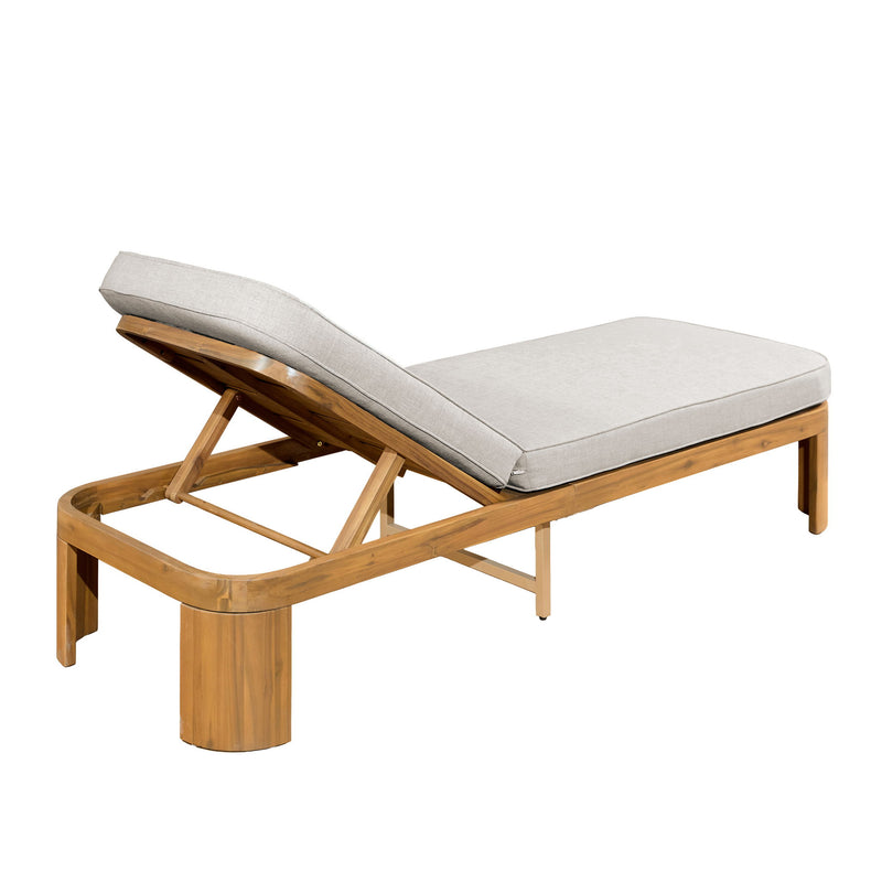 Outdoor Chaise Lounge Set With Side Table, 5 Position Adjustable Patio Recliner