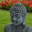 Zen - 2 Tier Meditating Buddha Water Fountain With Pump & LED Light - Gray