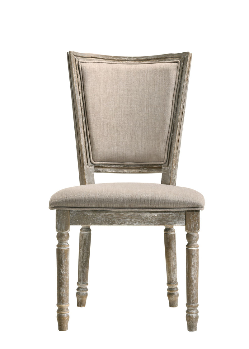 Gabrian - Juego de comedor de 7 piezas, madera recuperada - Beige / Gris