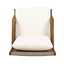 Acacia Wood Patio Furniture Club Chair, Outdoor Wicker Armchair, Deep Seating With Soft Cushions For Porch - Teak / Mix Brown