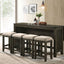 Drop Leaf Table & 4 Stools - Dark Brown