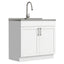 Modern Shaker All-In-One Laundry Utility Sink And Cabinet With Pull-Out Faucet