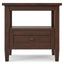 Warm Shaker - End Table With Smooth Drawer Storage - Brown