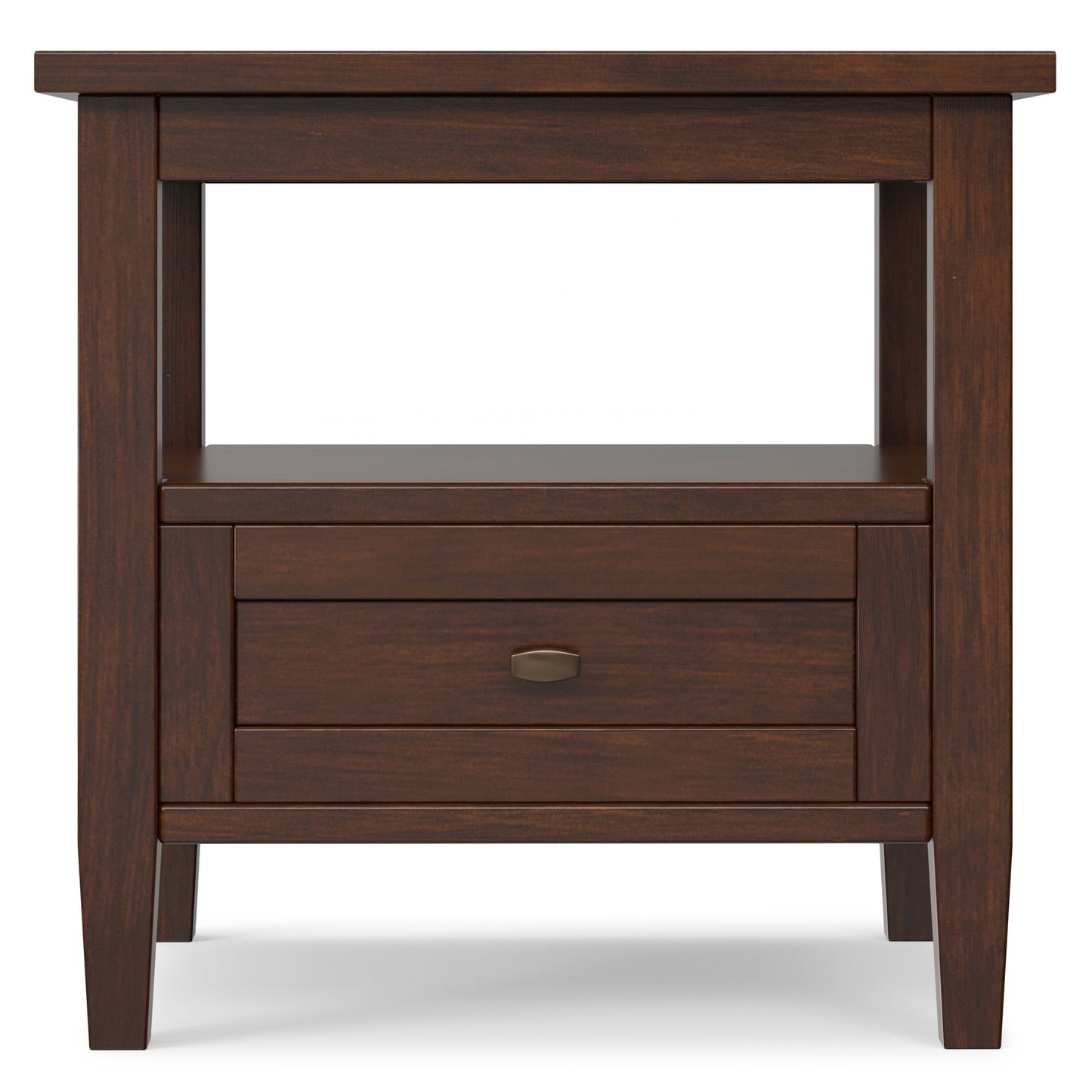 Warm Shaker - End Table With Smooth Drawer Storage - Brown