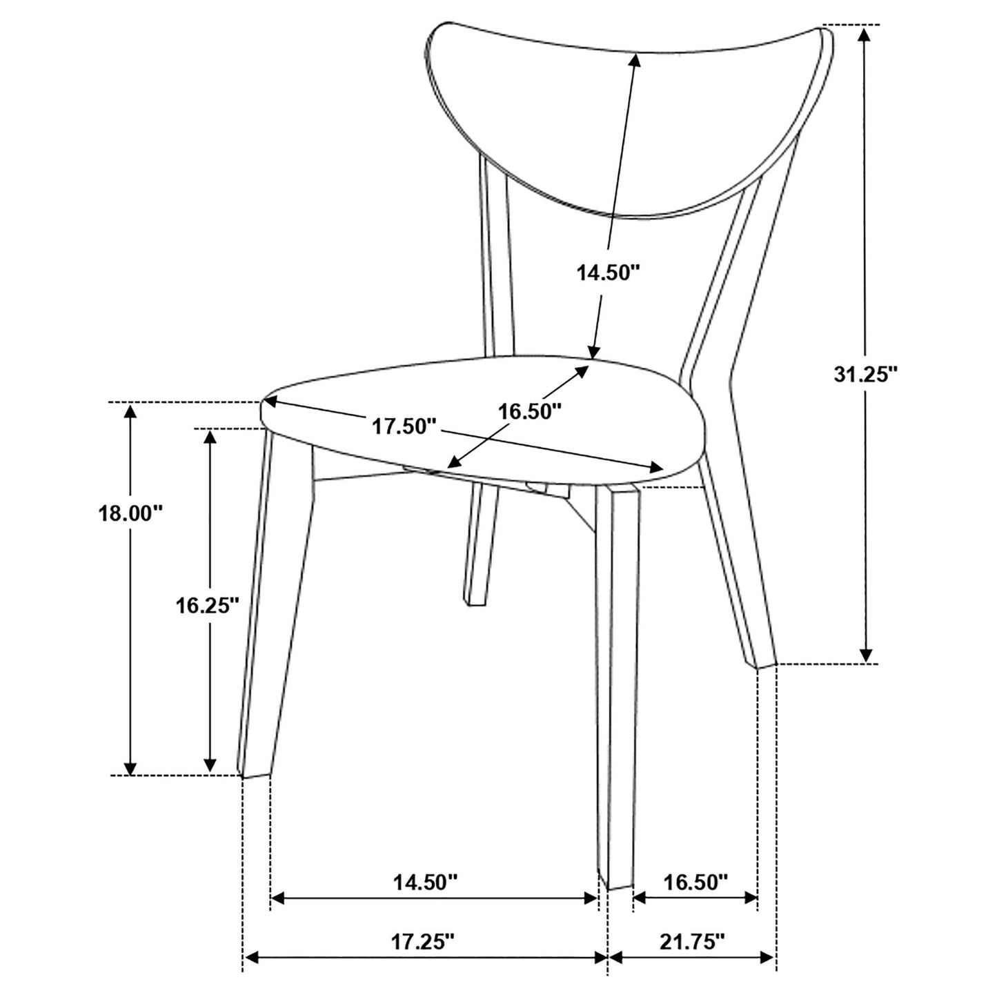 Mid-Century Modern Upholstered Dining Chair (Set of 2)