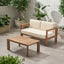2 Piece Patio Set With Open-Back Loveseat And Coffee Table - Beige / Brown