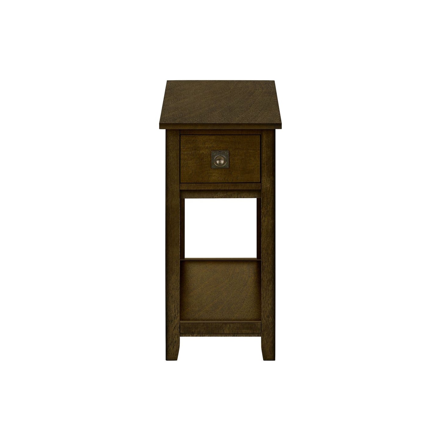 Accent End Table, 2 Tier, Narrow, Lamp, Storage Drawer, Charming Design