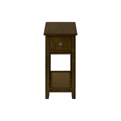 Accent End Table, 2 Tier, Narrow, Lamp, Storage Drawer, Charming Design