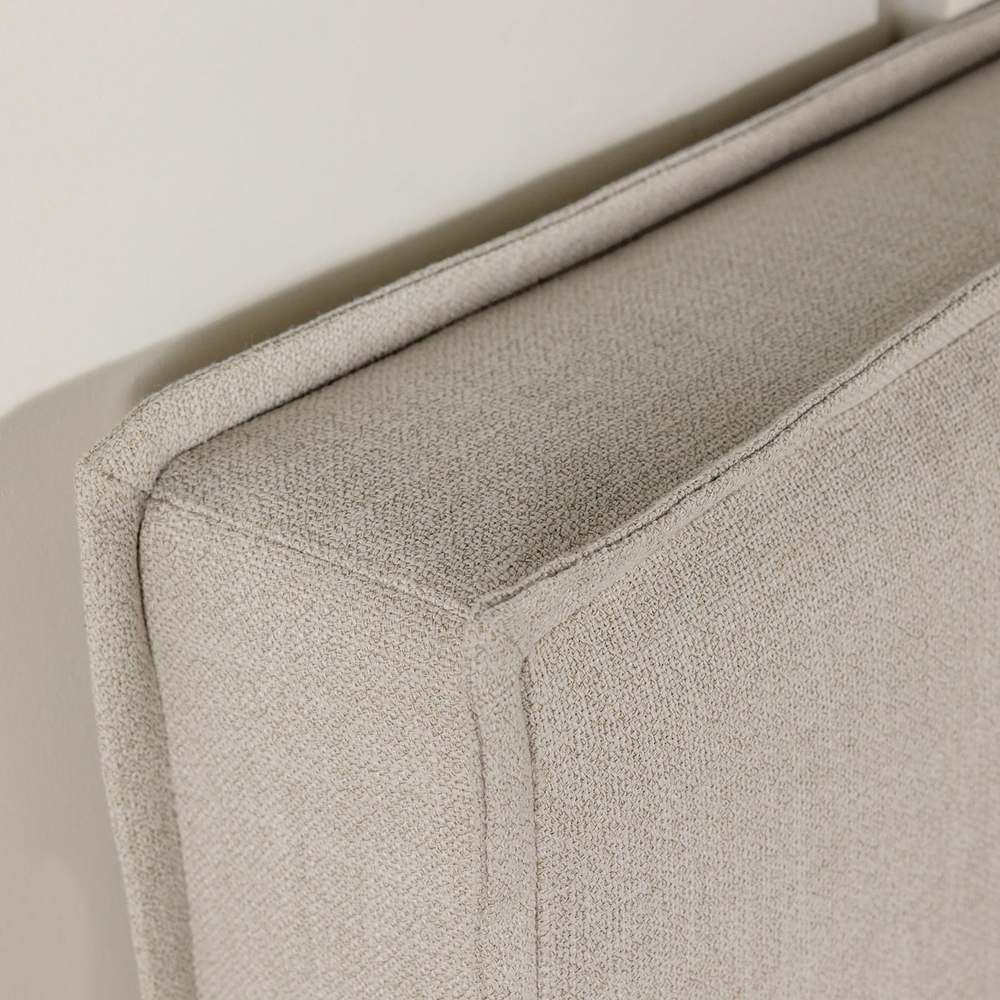 Queen / Full Size Upholstered Headboard With Flange Details - Sand