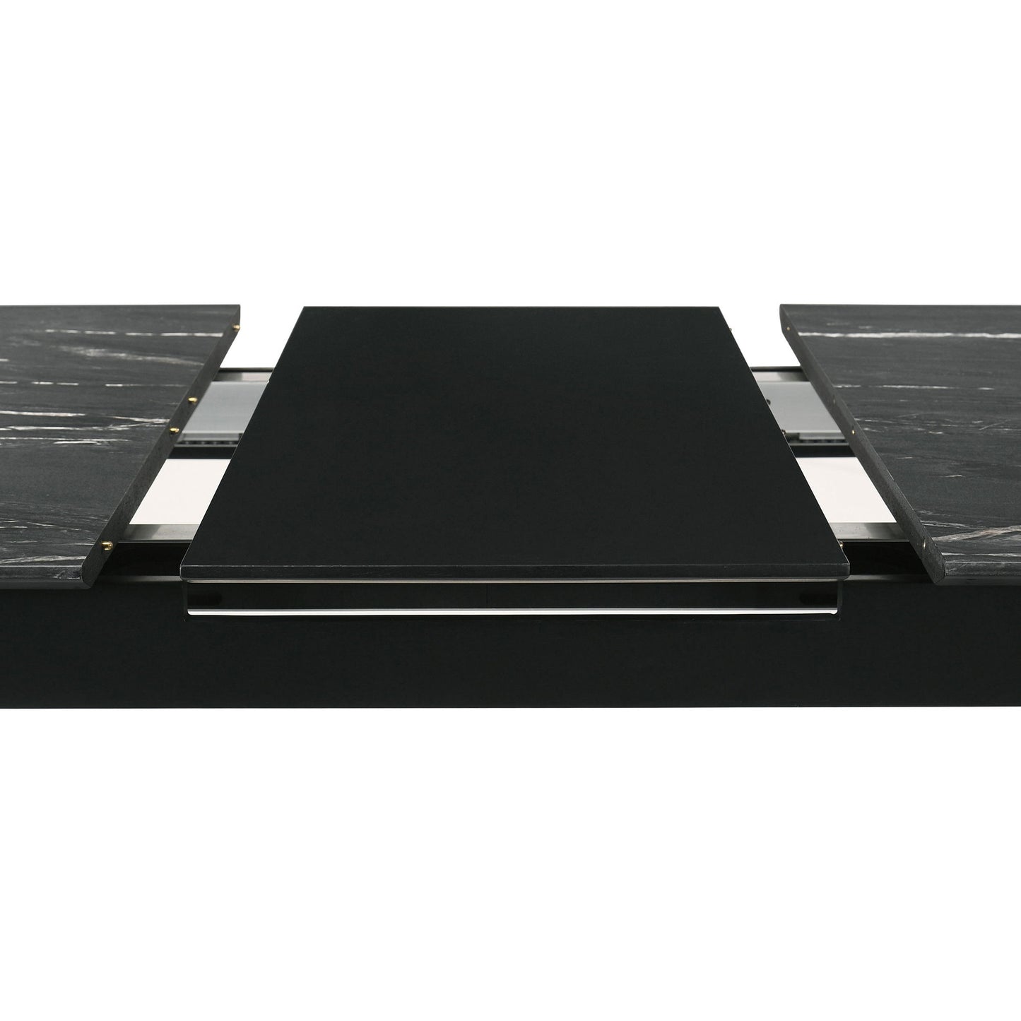 Bellingham - Dining Table With Self Storing Extension Leaf - Black Marble-Look Sintered Stone