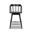 Breda - Turned Bubble Spindle Low Back Counter Stool - Black