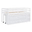 Loft Bed With Retractable Writing Desk And 4 Drawers, With Lateral Portable Desk And Shelves